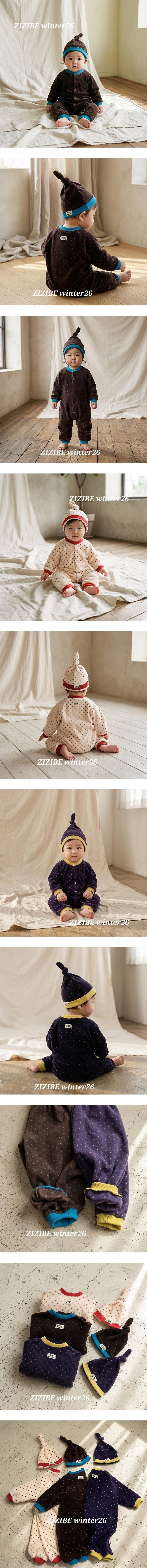 Dot Fleece Spacesuit (Hat Set) by Zizibe for Baby - view 1