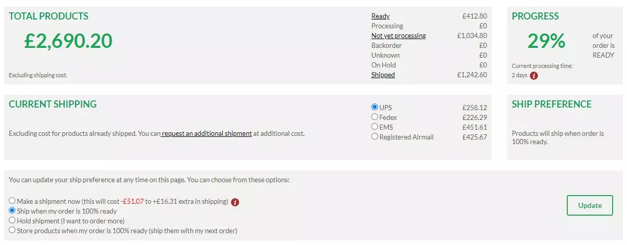 Shop tip: additional shipment and ship preferences
